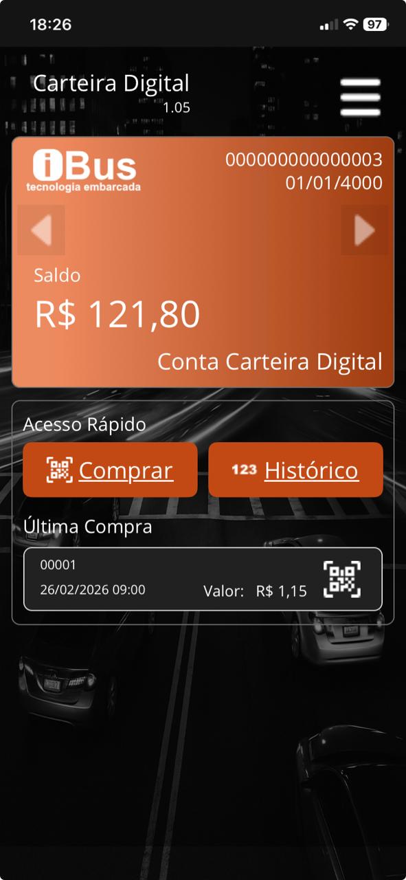 Saldo da carteira digital